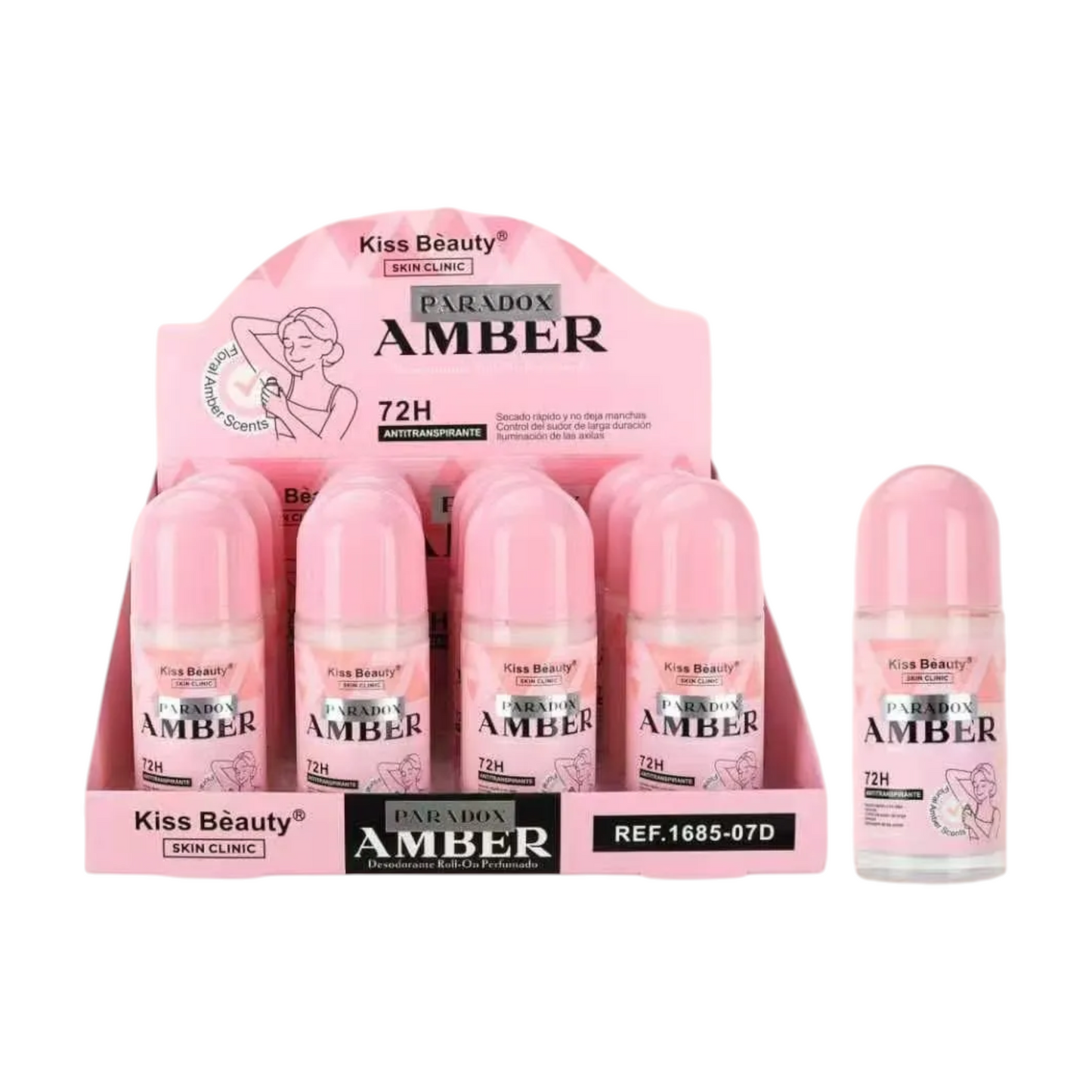 Desodorante Roll On Paradox Amber 72h - KISS BEAUTY