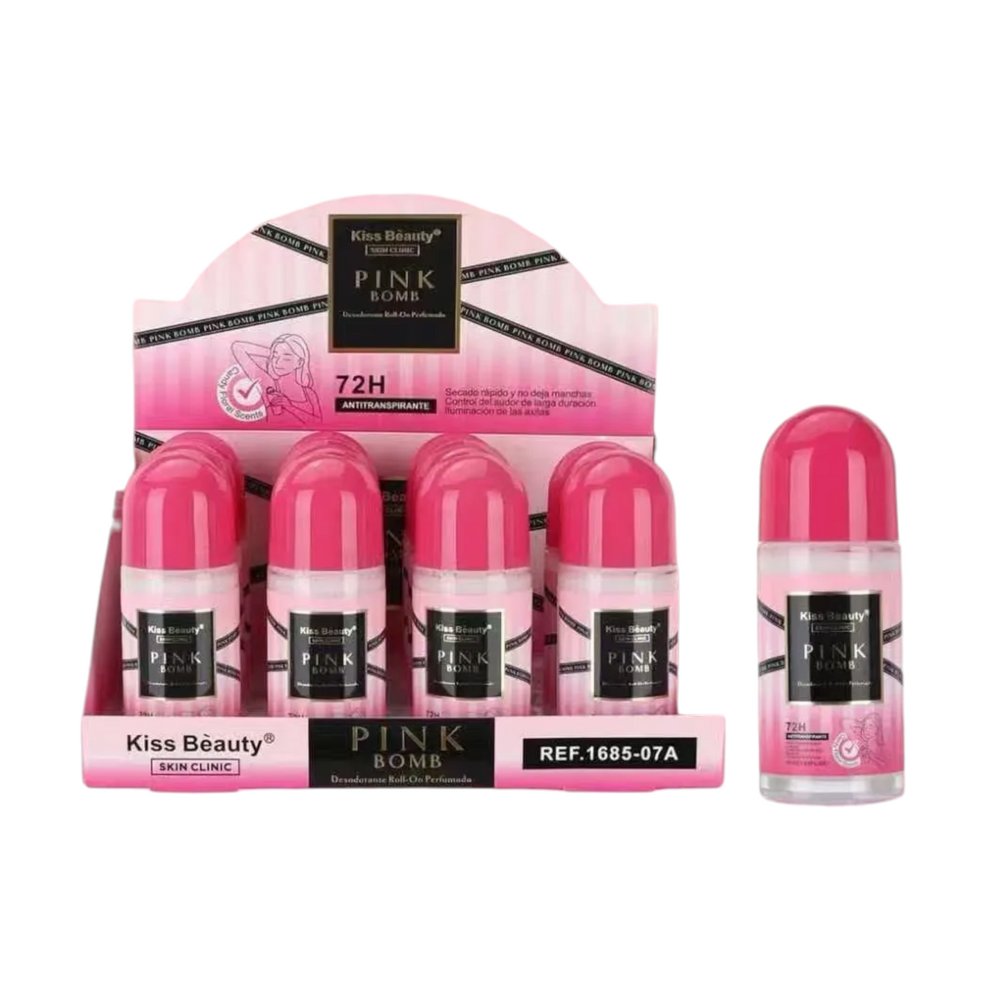Desodorante Roll On Pink Bomb 72h - KISS BEAUTY