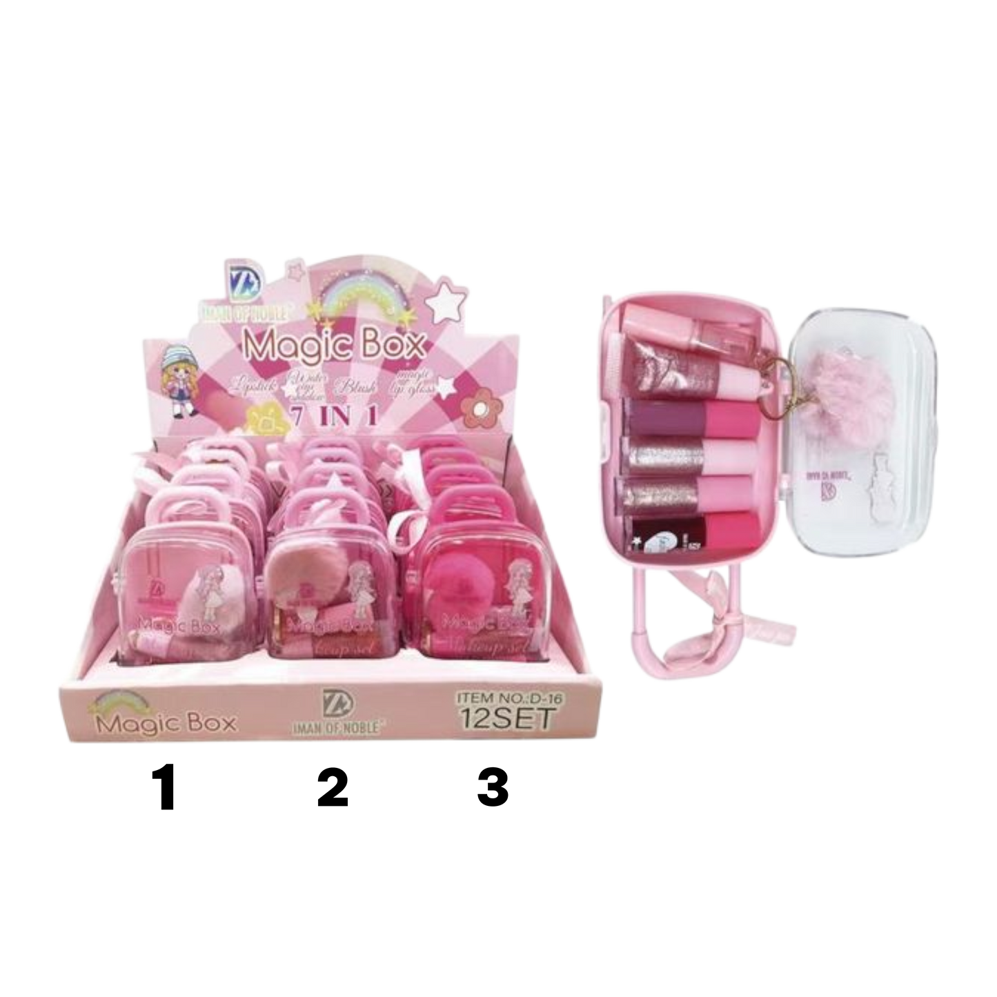 Set Brillo De Labios 7 En 1 Magic Box - IMAN OF NOBLE